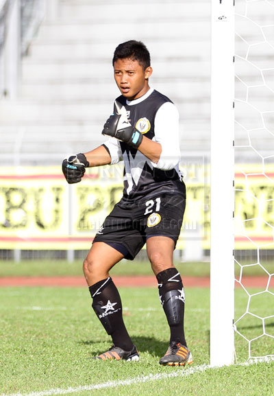 HERO: Sarawak goalkeeper Florian Rison Laes saved a penalty shot to deny Kedah an equaliser in Alor Setar yesterday.
