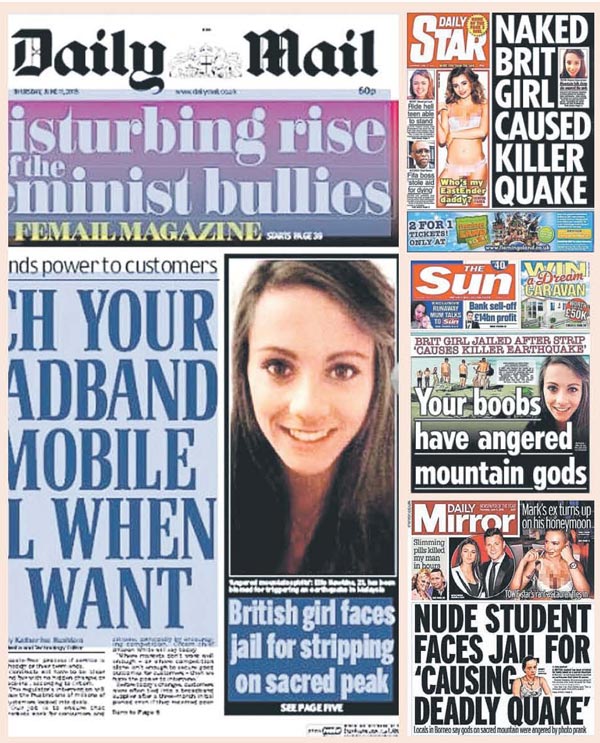 (Clockwise from above) Daily Mail front page, Daily Star front page, The Sun front page and Daily Mirror front page.