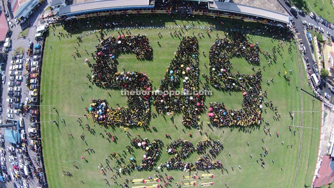 A bird’s eye view of the ‘S4S’ formation at the ground.— Courtesy of Kuan Bong (S4S photographer). 
