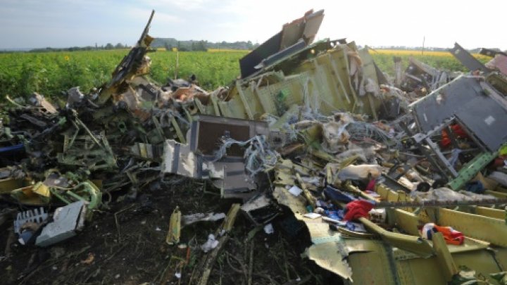 The wreckage of Malaysia Airlines flight MH17 on July 19, 2014, two days after it crashed in a sunflower field near the village of Rassipnoe, in rebel-held eastern Ukraine -© AFP/File 