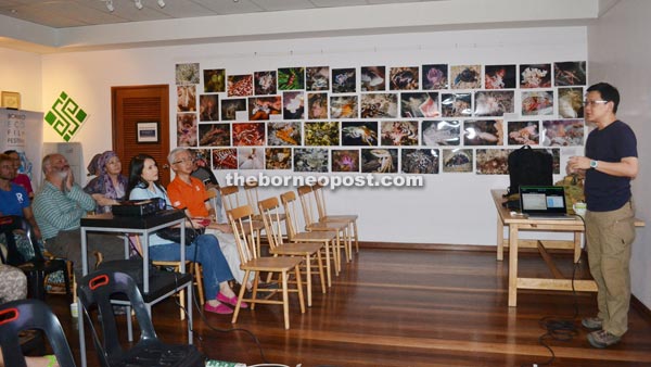 Foo talking about disaster preparedness at The Sabah Society premises. 