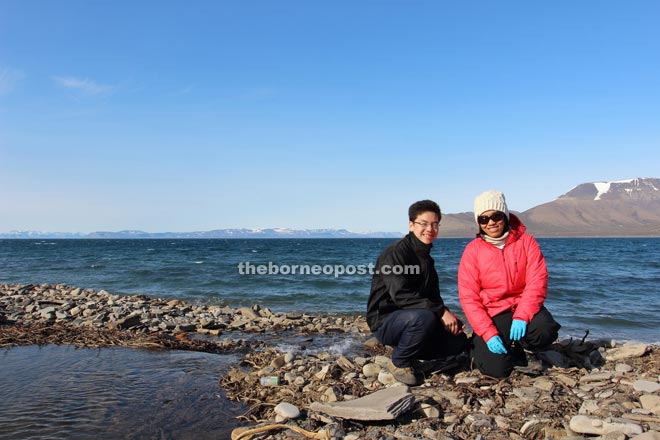 Sia (left) and Nastassia in the Arctic. They are two of only 18 students selected worldwide for the programme.