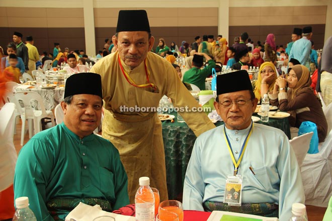 (From left) Abang Rauf, Abang Hamdan and Abang Ibrahim pose for the camera.