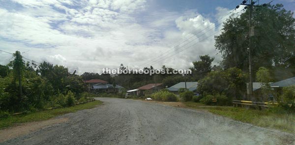 The dust stirred up by passing vehicles affects residents of villages located along Jalan Takan. 