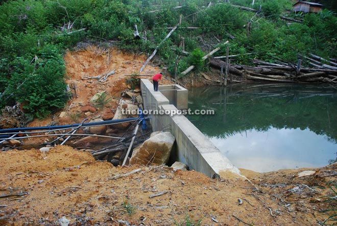 The micro hydro dam in Kpg Keranggas.