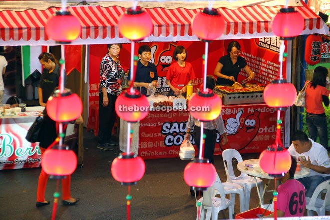 A sausage corner at the fair.