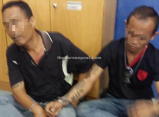 The two suspects caught in Pujut 1 on Thursday morning.