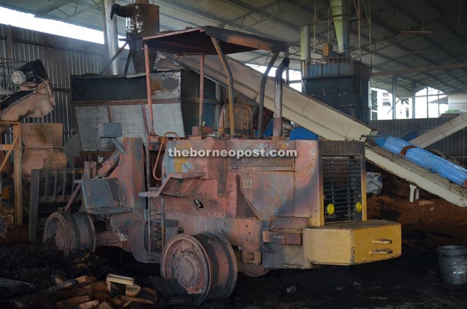 One of the machines that was damaged by the fire. 