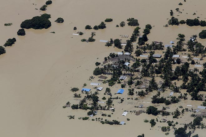 An aerial view of the flooded Kalay township at Sagaing division. — Reuters photo