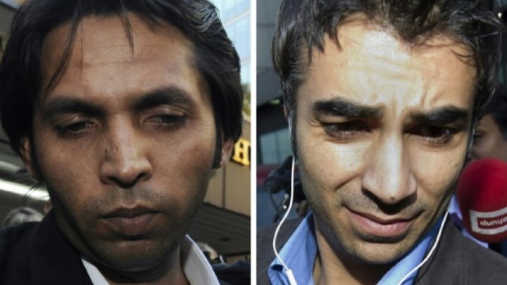 © AFP/File | Pakistan cricketer Mohammad Asif (left) and former captain Salman Butt pictured outside London's Southwark Crown Court in November 2011 