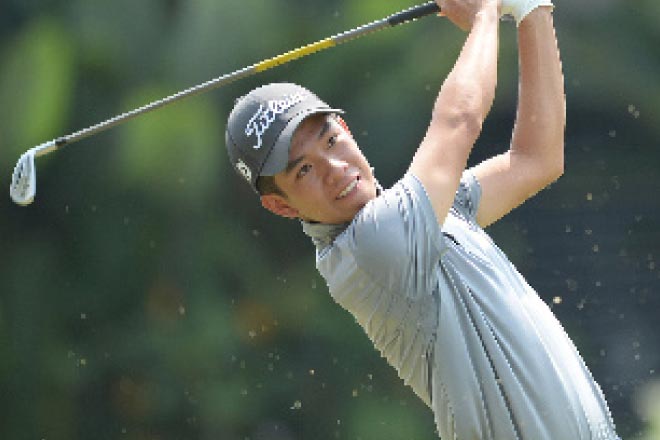 Low Khai Jei fires a sizzling six-under 66 to take the outright lead of the PGM Tour’s Orna Closed championship in Melaka yesterday.