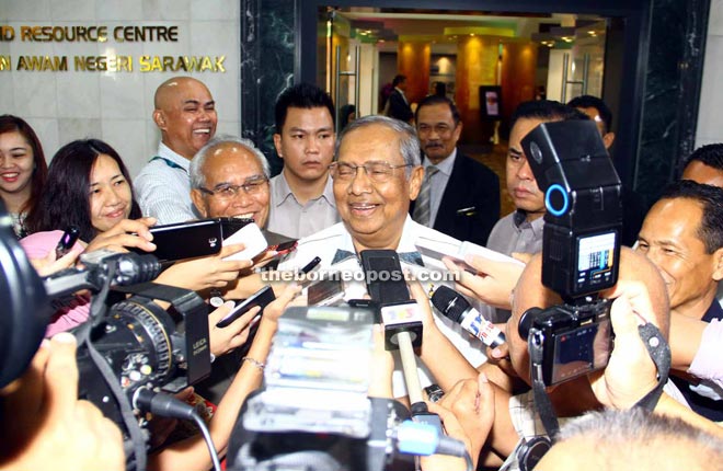 Adenan fields questions from the press. — Photo by Chimon Upon