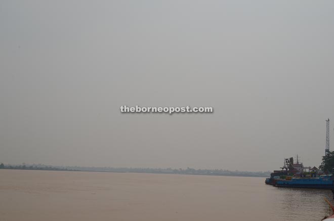 Rajang River was enveloped in haze yesterday.