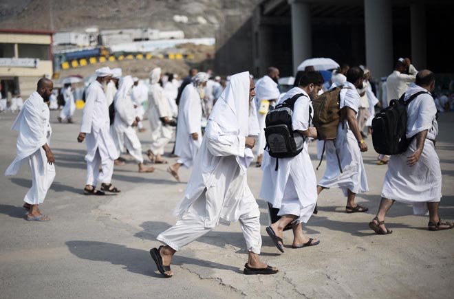 Muslim pilgrims arrive for the afternoon (Asr) prayer at the Grand Mosque in the Saudi holy city of Mecca. The annual hajj pilgrimage begins on Sept 22, and more than a million faithful have already flocked to Saudi Arabia in preparation for what will for many be the highlight of their spiritual lives. — AFP photo