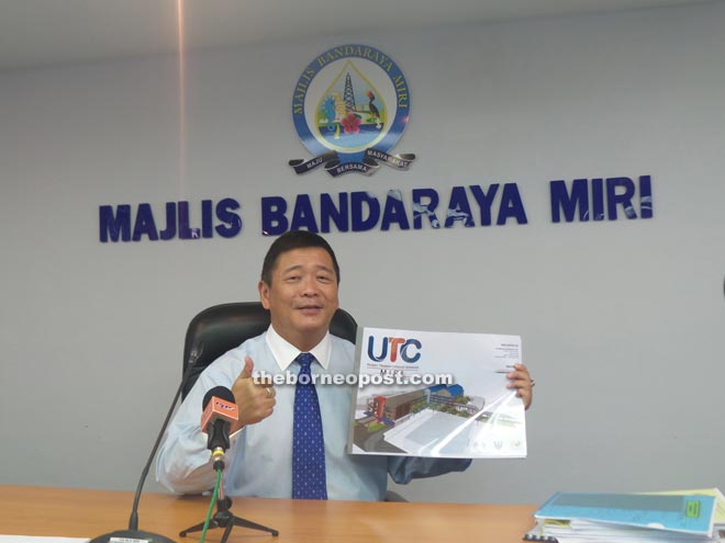 Lai shows an artist impression of the approved UTC Miri.