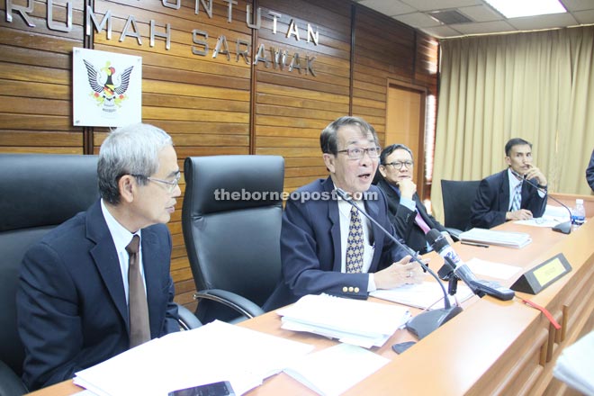Lim addressing the press conference. With him are Morni (left) and Mike.