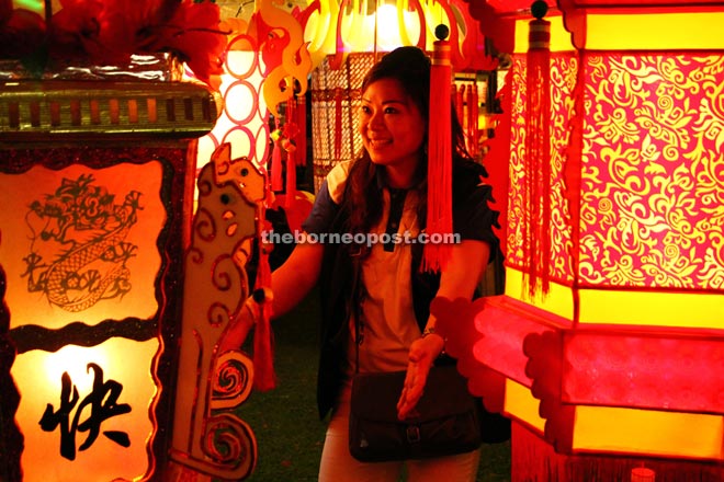 A visitor admiring the many lanterns on display at the festival organised by  MBKS and Federation of Chinese Associations.