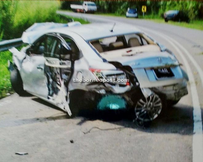 The condition of Toyota Vios after the accident.