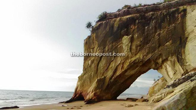 Wave erosion has turned this into a unique rock formation.