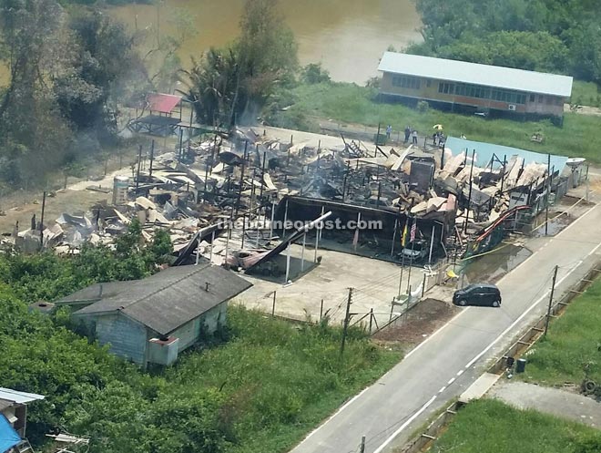 The aftermath of the fire which gutted Dato Health Clinic. 