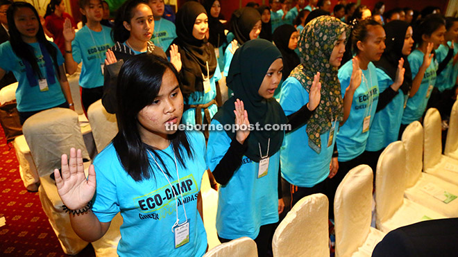 A section of the ‘green ambassadors’ pledge to contribute towards protecting and preserving the environment.  