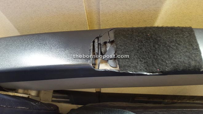 The damaged arm rests were allegedly taken onboard the aircraft on Oct 25.