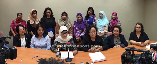 Fatimah (third left) speaking at the press conference. 