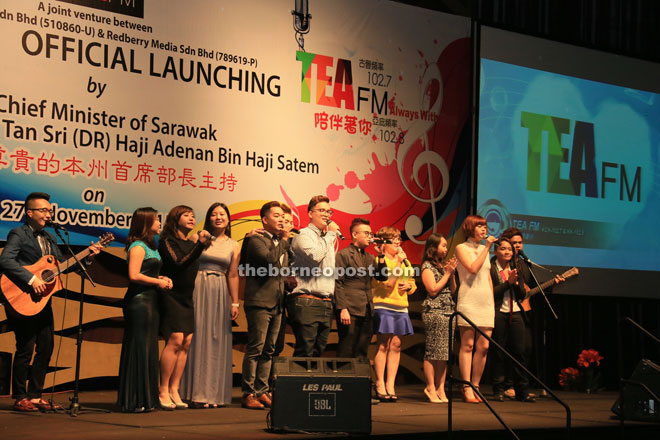 Tea FM staff members and singers perform together during one of the segments.