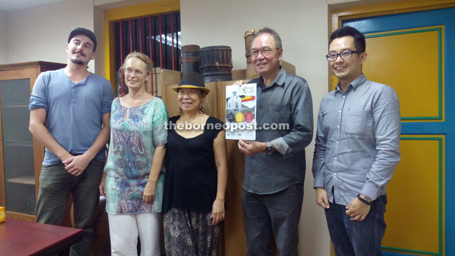 Yong (second right) speaking to reporters about the Kuching Heritage Race 2016 that is taking place this Saturday. Runners will be flagged off at 9am from Granary Kitchen and Bar at Wayang Street and the run will end there as well. 