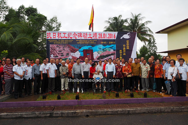 Guests with organising committee members after the earth breaking ceremony.