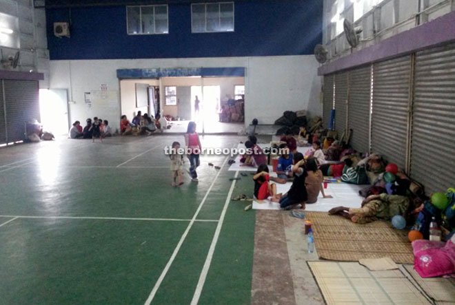 Stapok Community Hall was turned into a temporary flood evacuation centre, housing 245 villagers from Kampung Singar Budi who were victims of the Thursday night flash flood.