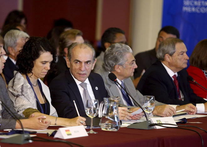 Brazil’s Health Minister Marcelo Castro (second left) participates in a meeting with other Health Ministers from Mercosur-member countries to discuss policies to deal with the Zika virus at the Mercosur building in Montevideo. — Reuters photo