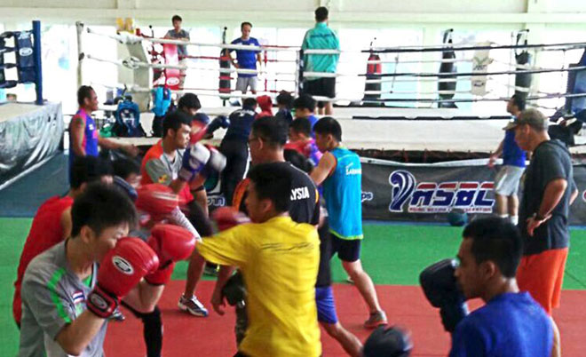 The state boxers undergoing training at the Sports Authority of Thailand Complex in Bangkok.