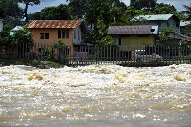 Fast currents in the river near Kampung Batu Kitang Jaya. — Bernama photo 