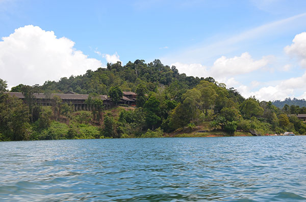 A general view of the resort from the boat.