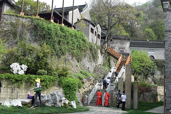 The cliff face still retained at the elevated site of the watch tower.