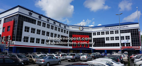 KOMITED: Hospital Pakar Kuching KPJ yang terletak di Tabuan Laru.