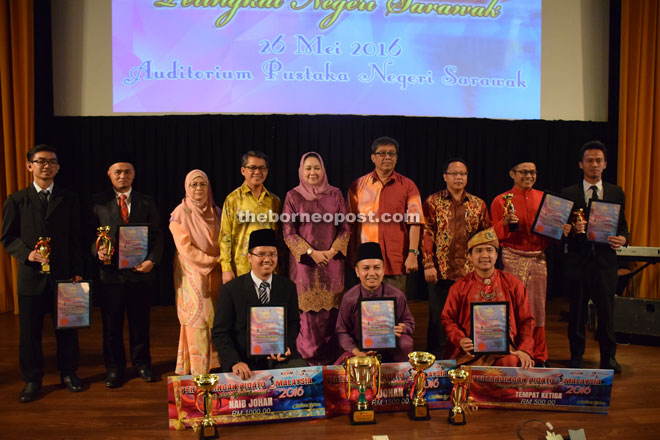 (Bottom row, from left) Khalid, Sharizan, Martin and (top row, fourth left) Japri, Sharifah and Abang Sardon.