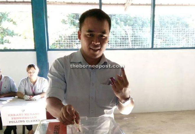 This image, taken from Musa’s Facebook page, shows him casting his vote last Saturday.    