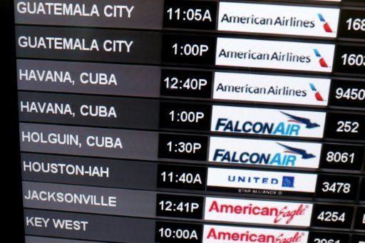 The US awarded licenses to American Airlines, Frontier Airlines, JetBlue, Silver Airways, Southwest and Sun Country Airlines top fly to Cuba -AFP photo