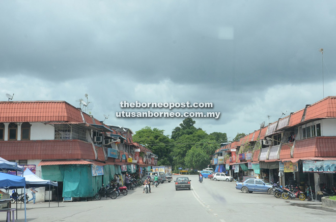 Panoramic view of the main Debak Bazaar in Betong Division.
