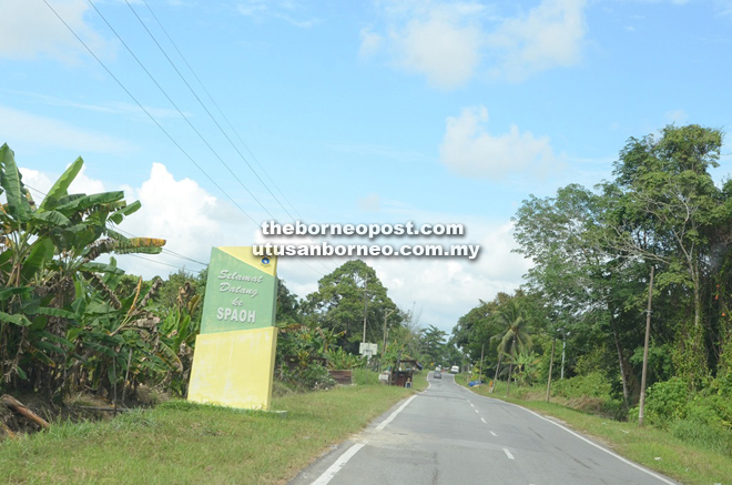 Welcome sign to Spaoh, a sub-district of Betong.
