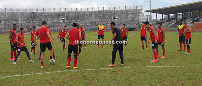 The Crocs training at Stadium Negeri on Friday.