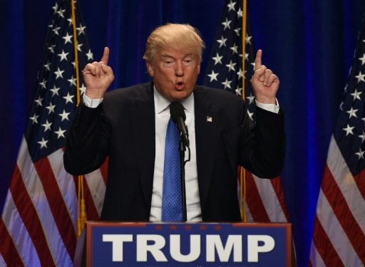 Republican presidential candidate Donald J. Trump speaks at the Saint Andelm College New Hampshire Institute of Politics in Manchester, New Hampshire June 13, 2016  by Michael Mathes | -AFP photo