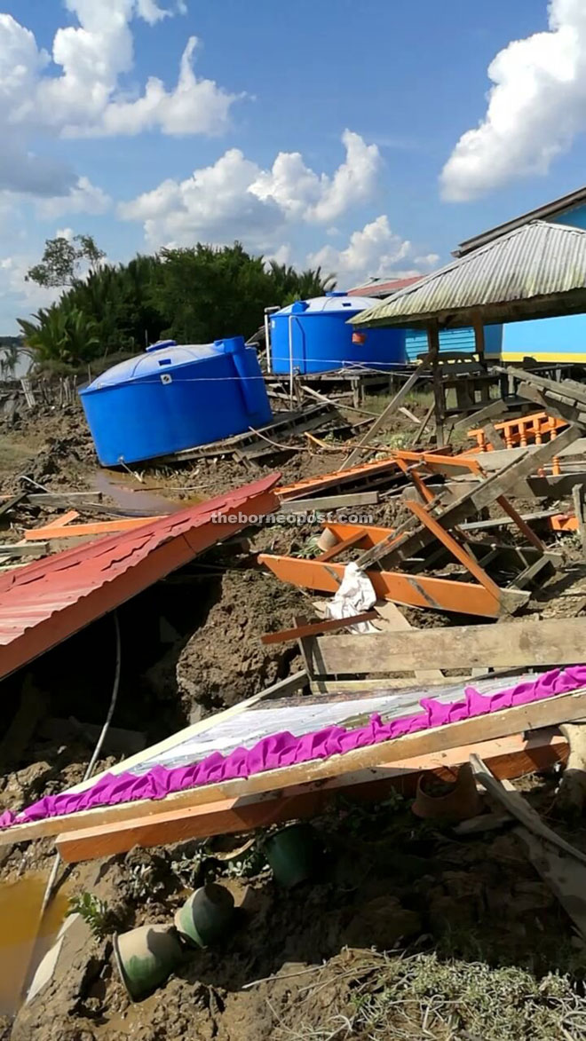 The devastation on SK Kampung Buda after a landslide that occurred in the wee hours of Wednesday.