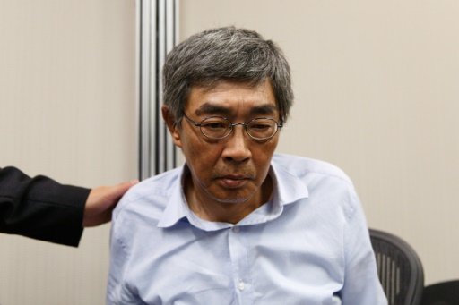 Previously missing Hong Kong bookseller Lam Wing-kee, seen during a press conference at the Legislative Council in Hong Kong, on June 16, 2016. Photo by AFP