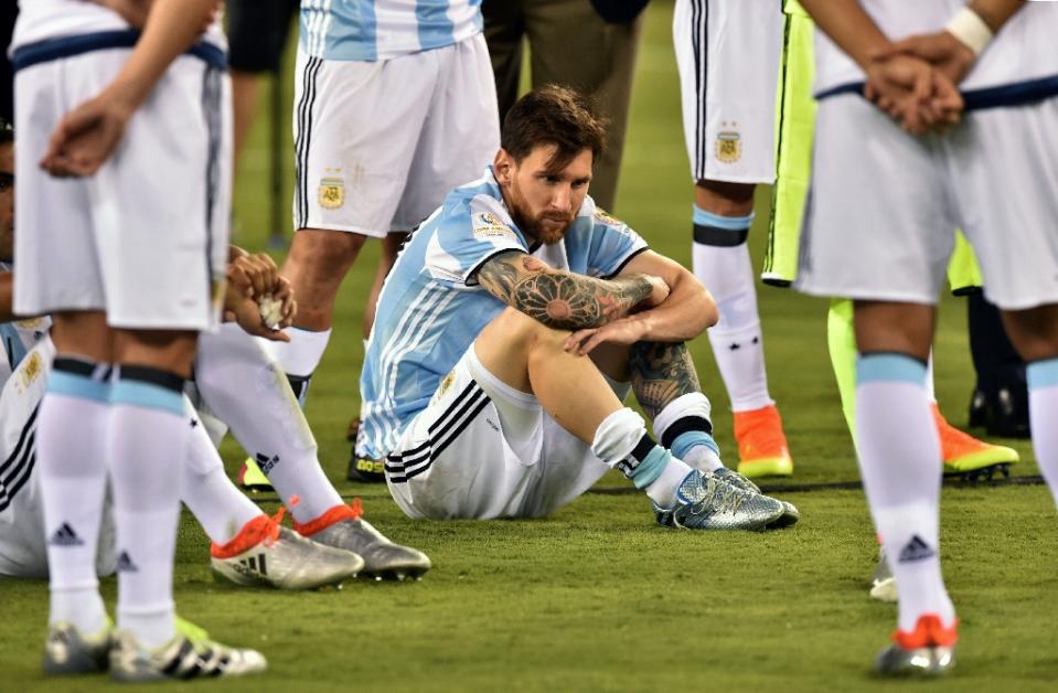 Lionel Messi sensationally announces his retirement from international football after Chile crash Argentina in the final of the Copa America. Photo by AFP