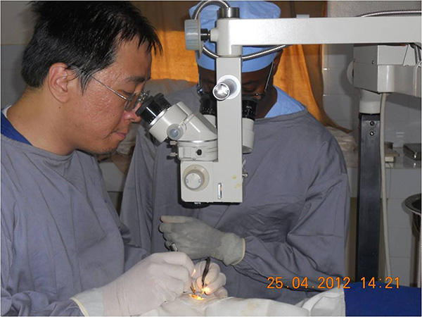 Photo of Dr Lim performing cataract surgery in Africa during a one-month stint in Africa in 2012. — Photos courtesy of Prof Dr Lim Lik Thai