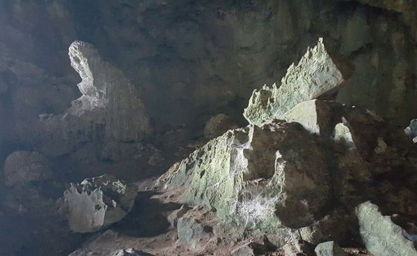 Some interesting rock formations in the cave.