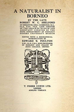 Photo shows the front cover of Shelford’s book.